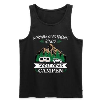 Cool Opas Camping Camping Opa Camping Holidays - Men's Premium Organic Tank Top - black - Front - AI Model Male 178 light (178cm)