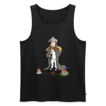 Funny Napoleon Bonaparte cartoon cartoon - Men's Premium Organic Tank Top - black - Front - AI Model Male 178 light (178cm)