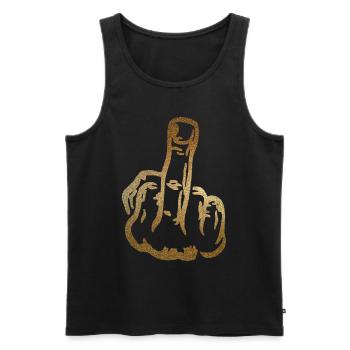 Finger Stinky Finger baise avec toi - Débardeur bio Premium Homme - noir - Devant - AI Model Male 178 light (178cm)