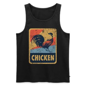 Chicken - Men's Premium Organic Tank Top - black - Front - Michal (187cm)