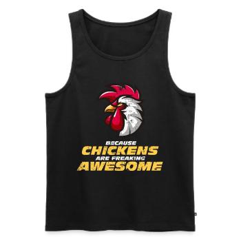 Poulet - Débardeur bio Premium Homme - noir - Devant - Michal (187cm)