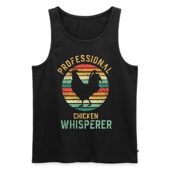 chicken - Men's Premium Organic Tank Top - black - Front - Michal (187cm)