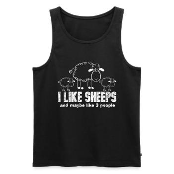 Sheep - Men's Premium Organic Tank Top - black - Front - Michal (187cm)