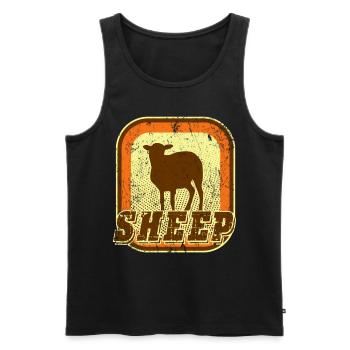 Sheep - Men's Premium Organic Tank Top - black - Front - Michal (187cm)