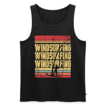 Windsurfing - Men's Premium Organic Tank Top - black - Front - AI Model Male 178 light (178cm)
