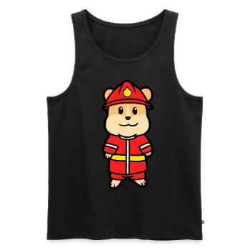 Firefighter Firefighter Hamster Rodent Children Profession - Men's Premium Organic Tank Top - black - Front - Michal (187cm)