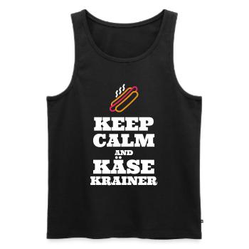 Käsekrainer Keep Calm Geschenk Würstelstand Wien - Männer Premium Bio Tank Top - Schwarz - Vorne - AI Model Male 178 light (178cm)