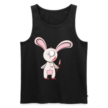 Lapin de dessin animé d'horreur - Débardeur bio Premium Homme - noir - Devant - AI Model Male 178 light (178cm)