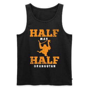 Orangutan Tierschutz - Männer Premium Bio Tank Top - Schwarz - Vorne - AI Model Male 178 light (178cm)