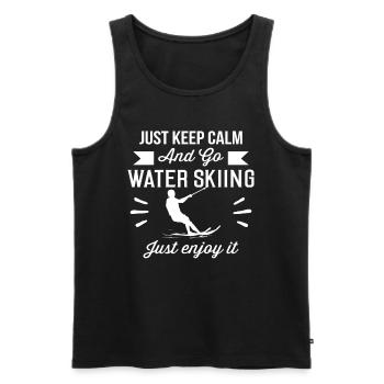 Quiet waterskiing hobby - Men's Premium Organic Tank Top - black - Front - AI Model Male 178 light (178cm)