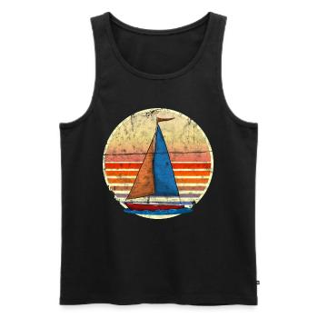 navigation à voile - Débardeur bio Premium Homme - noir - Devant - AI Model Male 178 light (178cm)