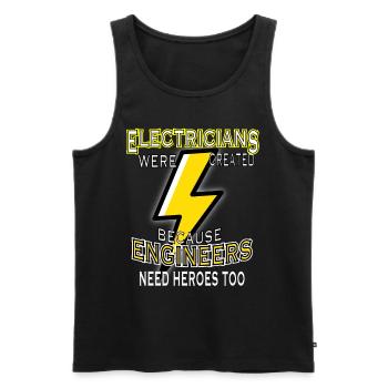 Electrician Electricity Electricity Electricity Construction Site - Men's Premium Organic Tank Top - black - Front - Michal (187cm)