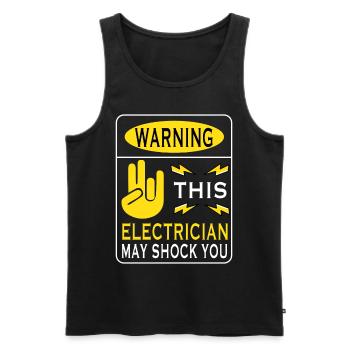 Electrician Electricity Electricity Electricity Construction Site - Men's Premium Organic Tank Top - black - Front - Michal (187cm)