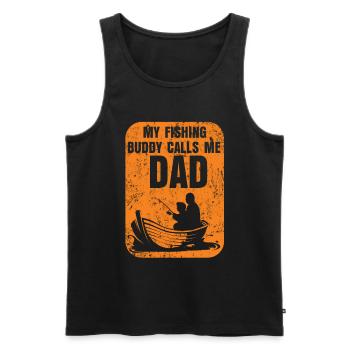 Cadeau de fille fils de pêche - Débardeur bio Premium Homme - noir - Devant - Michal (187cm)