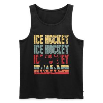 hockey - Débardeur bio Premium Homme - noir - Devant - AI Model Male 178 light (178cm)