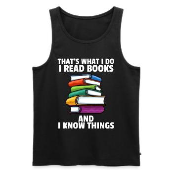 Buch Lesen Bücher Lernen Bücherwurm Geschenk - Männer Premium Bio Tank Top - Schwarz - Vorne - AI Model Male 178 light (178cm)