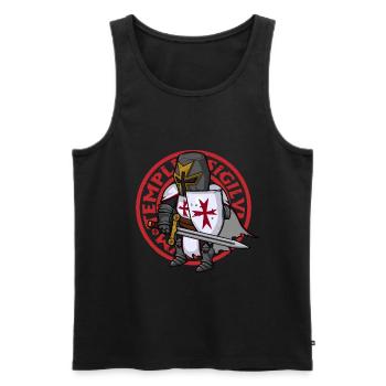 Kreuzritter Ritter Christ Christentum Kreuzzug - Männer Premium Bio Tank Top - Schwarz - Vorne - AI Model Male 178 light (178cm)