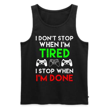 Gaming Quote Video Game Geek Gamer Gift - Men's Premium Organic Tank Top - black - Front - Michal (187cm)