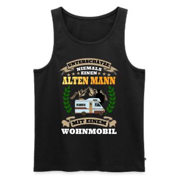 Never underestimate an old man with a camper - Men's Premium Organic Tank Top - black - Front - Michal (187cm)
