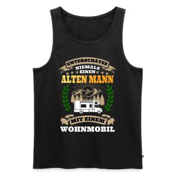 Never underestimate an old man with a camper - Men's Premium Organic Tank Top - black - Front - Michal (187cm)