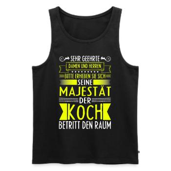 Lustiges Koch Geschenk DER KOCH BETRITT DEN RAUM - Männer Premium Bio Tank Top - Schwarz - Vorne - AI Model Male 178 light (178cm)