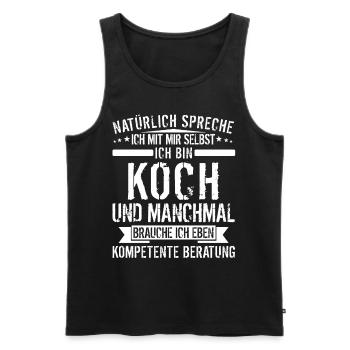 Lustiges Koch Geschenk KOCH KOMPETENTE BERATUNG - Männer Premium Bio Tank Top - Schwarz - Vorne - AI Model Male 178 light (178cm)