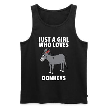 Esel Lustiger Süßer Tierliebe Hausesel Geschenk - Männer Premium Bio Tank Top - Schwarz - Vorne - Michal (187cm)