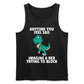 Dinosaurier Volleyball Spieler Dino Süßer Geschenk - Männer Premium Bio Tank Top - Schwarz - Vorne - Michal (187cm)