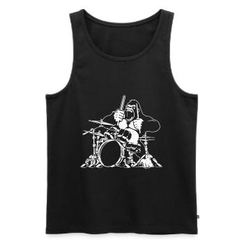 Gorilla Schlagzeug Musik - Männer Premium Bio Tank Top - Schwarz - Vorne - Michal (187cm)
