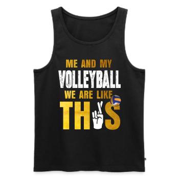 Volleyball Hobby Sport - Men's Premium Organic Tank Top - black - Front - AI Model Male 178 light (178cm)