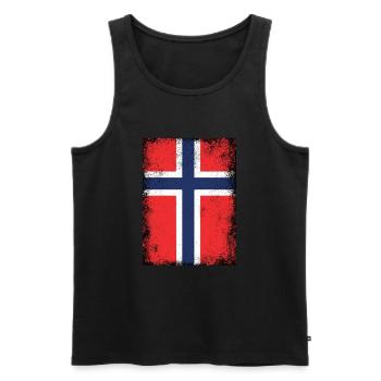 Norway Flag Norwegian Flag Vintage Norway - Men's Premium Organic Tank Top - black - Front - AI Model Male 178 light (178cm)