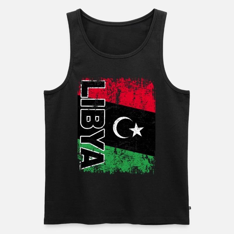Drapeau de la Libye drapeau libyen Libye Libye retro - Débardeur bio Premium Homme - noir