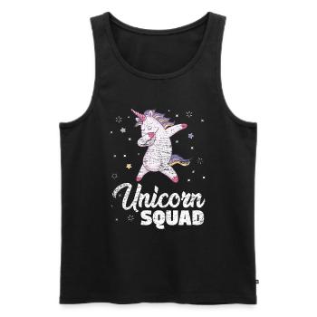 Dabbing Unicorn - Men's Premium Organic Tank Top - black - Front - Michal (187cm)