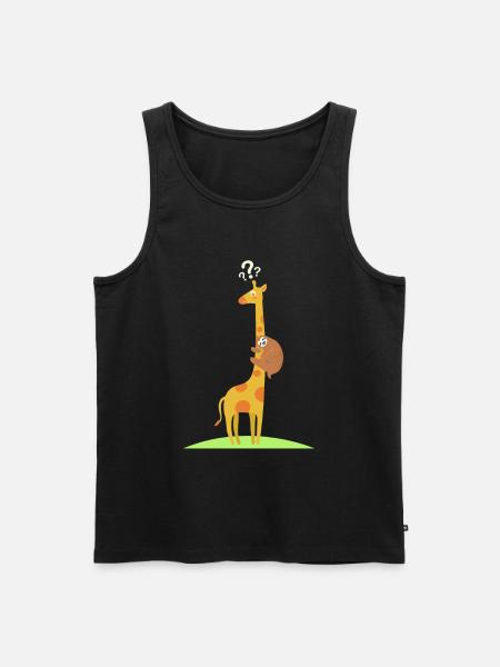 Paresseux Girafe Suspendu Drôle Fatigué - Débardeur bio Premium Homme - noir