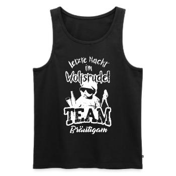 Junggesellenabschied JGA Männer Team Bräutigam - Männer Premium Bio Tank Top - Schwarz - Vorne - Michal (187cm)