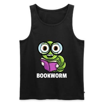 Buch Lesen Bücher Lernen Bücherwurm Geschenk - Männer Premium Bio Tank Top - Schwarz - Vorne - Michal (187cm)