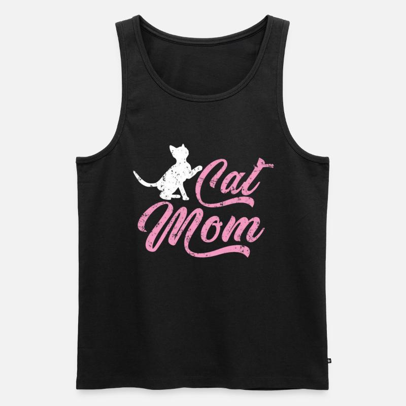 Katzen Mama - Männer Premium Bio Tank Top - Schwarz