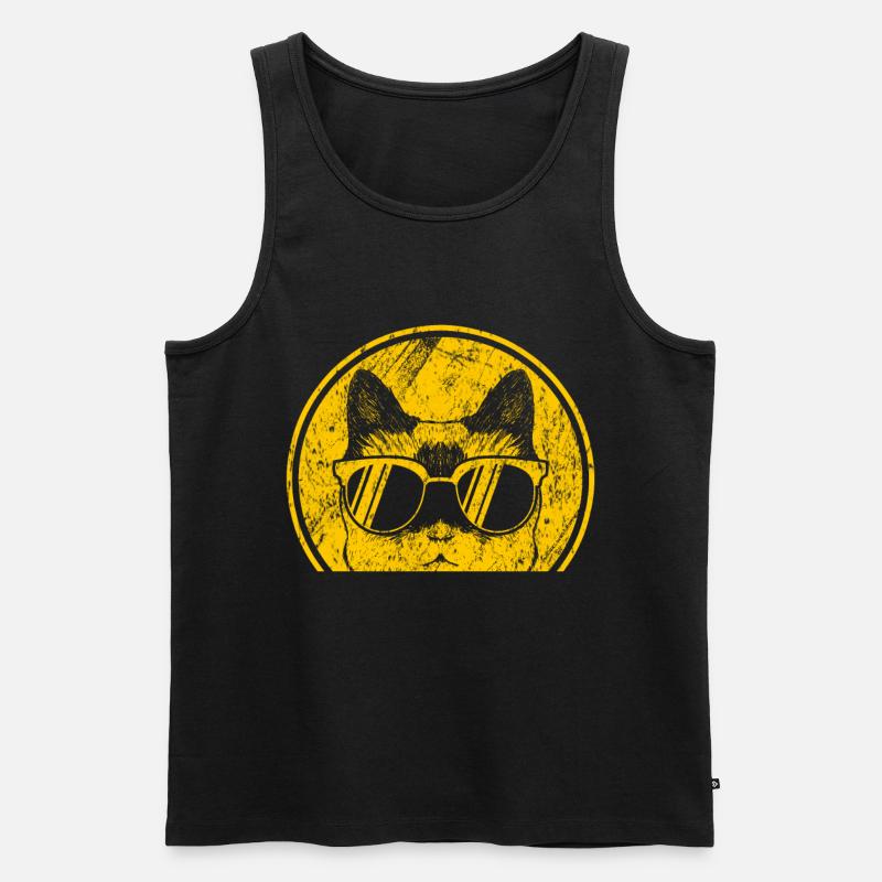 Coole Katze - Männer Premium Bio Tank Top - Schwarz