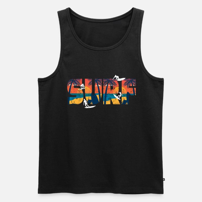 Surfen - Männer Premium Bio Tank Top - Schwarz