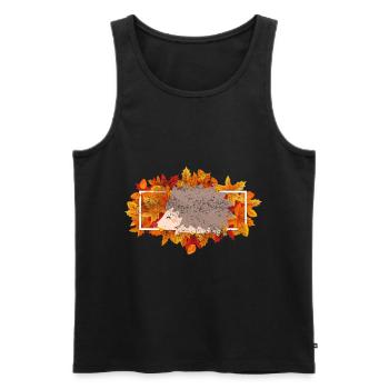 Hedgehog Forest Animal Animal Lover Gift - Men's Premium Organic Tank Top - black - Front - AI Model Male 178 light (178cm)