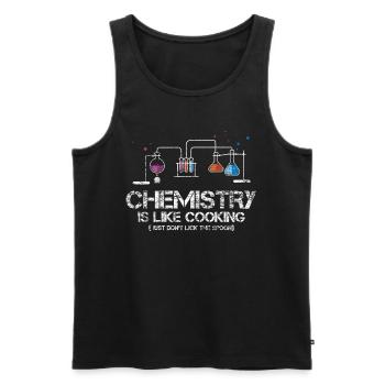 Chemie Löffel - Männer Premium Bio Tank Top - Schwarz - Vorne - AI Model Male 178 light (178cm)