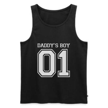 Daddy’s 01 Boy - Partenaire Look Papa Père - Fils - Débardeur bio Premium Homme - noir - Devant - AI Model Male 178 light (178cm)