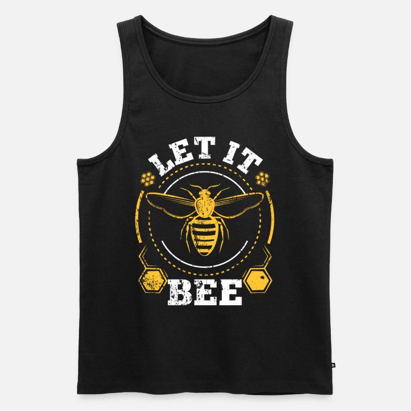 Biene Hummel Geschenk - Männer Premium Bio Tank Top - Schwarz