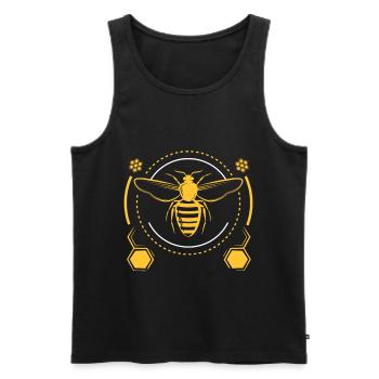 Bee honey beekeeper gift - Men's Premium Organic Tank Top - black - Front - Michal (187cm)
