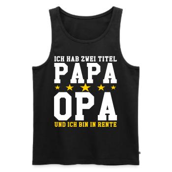 Papa retraite pensionné retraite pensionné retraite - Débardeur bio Premium Homme - noir - Devant - AI Model Male 178 light (178cm)