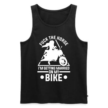 Bride Motorcycle Marriage JGA Gift - Men's Premium Organic Tank Top - black - Front - AI Model Male 178 light (178cm)