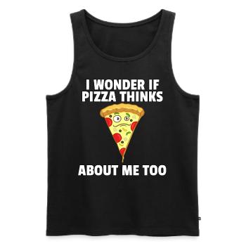 Pizza Pizzer Pizzeria Italien Salami Käse Geschenk - Männer Premium Bio Tank Top - Schwarz - Vorne - AI Model Male 178 light (178cm)