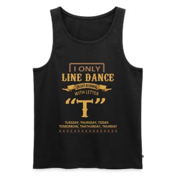 Line Dance Danse Country Musique - Débardeur bio Premium Homme - noir - Devant - AI Model Male 178 light (178cm)