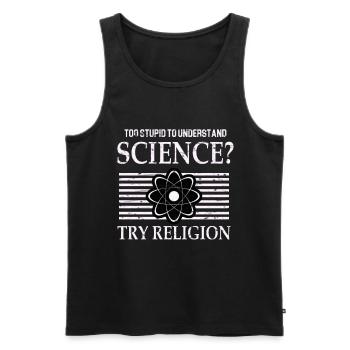 Science Physique Chimie Biologie Mathématiques - Débardeur bio Premium Homme - noir - Devant - Michal (187cm)