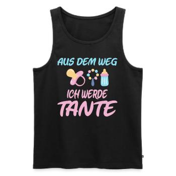 Aus dem Weg ich werde Tante - Männer Premium Bio Tank Top - Schwarz - Vorne - Michal (187cm)